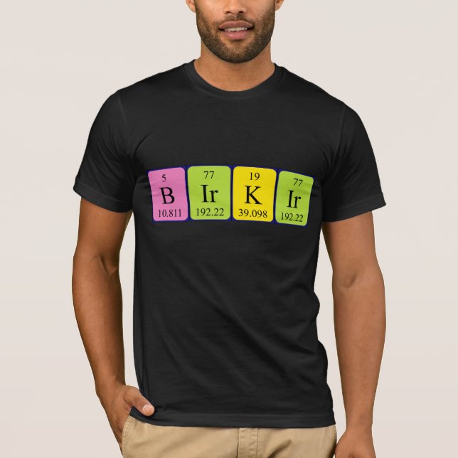 Birkir periodic table name shirt (Front)