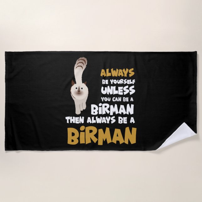 Birman Cat  Beach Towel (Front)