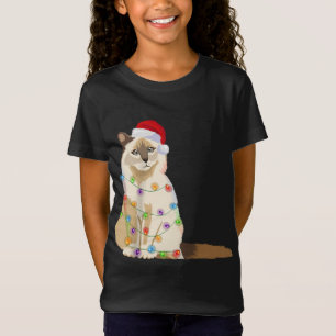Birman Cat Christmas Lights Xmas Cat Lover Santa H T-Shirt