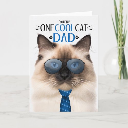 Birman Cat Fathers Day One Cool Cat Holiday Card