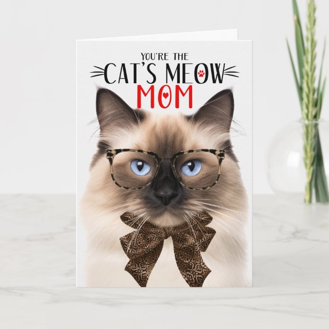 Birman Cat for Pet Mom on Mother's Day Holiday Card (Front)