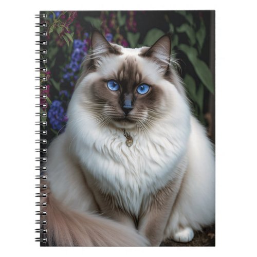 Birman Cat in the Garden Notebook