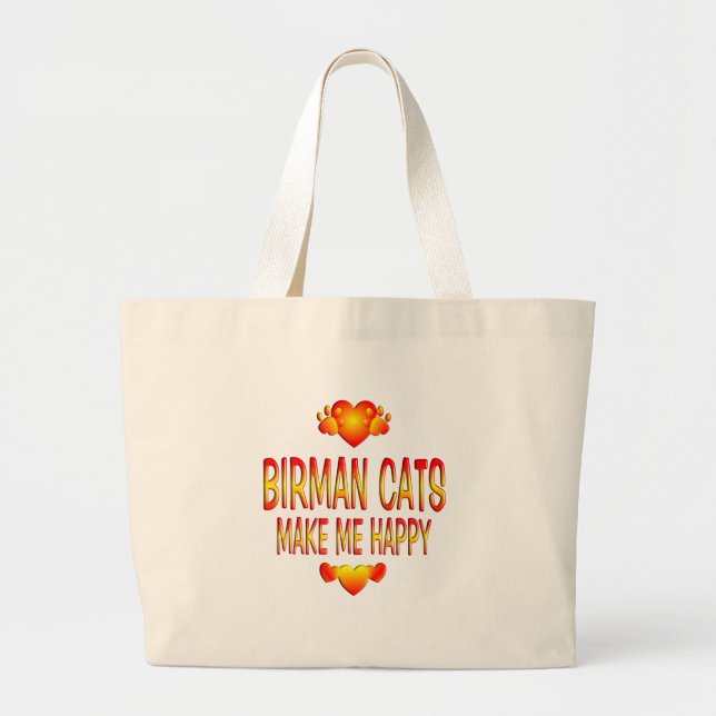 Birman Cat Large Tote Bag (Front)
