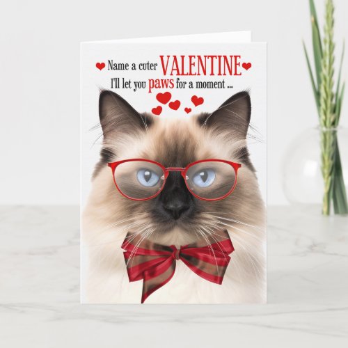 Birman Cat Lover Feline Humor Valentines Day Holiday Card