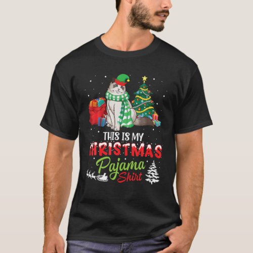 Birman Cat Noel Costume Presents This Is My Christ T_Shirt