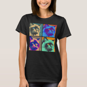 Birman Cat Pop Illustration Colorful Animal Women T-Shirt