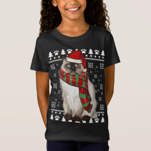 Birman Cat Santa Hat Xmas Ugly Christmas T-Shirt