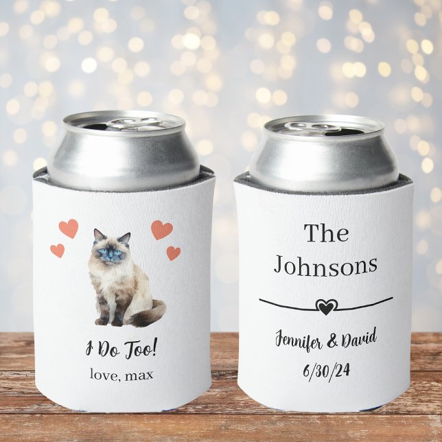 Birman Cat Wedding Can Cooler Favor (Creator Uploaded)