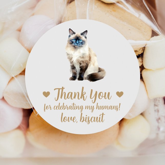 Birman Cat Wedding Favor Stickers (Creator Uploaded)