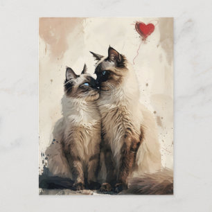 Birman cats Valentine's day Postcard