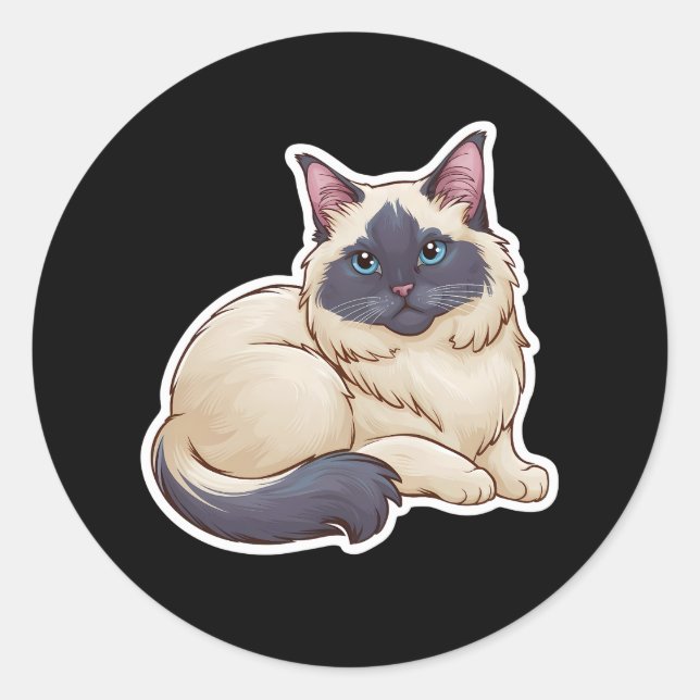 Birman Classic Round Sticker (Front)