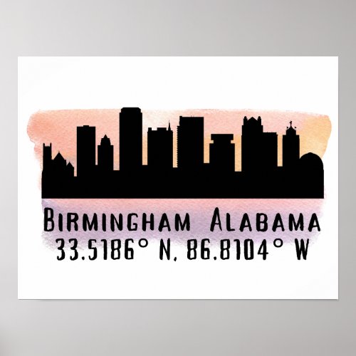 Birmingham AL City Skyline  Poster