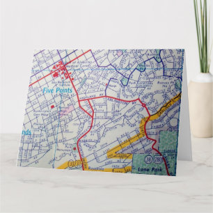 Birmingham, AL Vintage Map Card