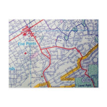 BIRMINGHAM, AL Vintage Map Postcard