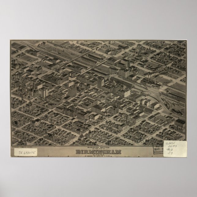 Birmingham Alabama 1904 Panoramic Map Poster (Front)