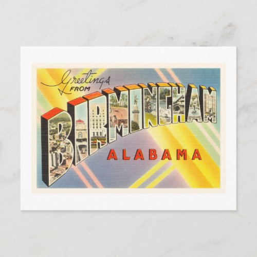 Birmingham Alabama AL Old Vintage Travel Souvenir Postcard