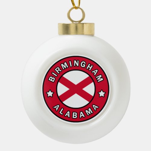 Birmingham Alabama Ceramic Ball Christmas Ornament