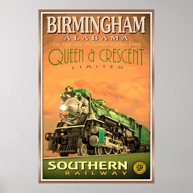 Birmingham Alabama QUEEN & CRESCENT Limited Poster (Front)