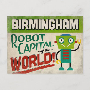 Birmingham Alabama Robot - Funny Vintage Postcard