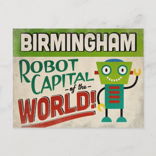 Birmingham Alabama Robot _ Funny Vintage Postcard