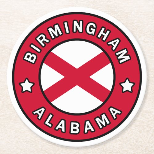 Birmingham Alabama Round Paper Coaster