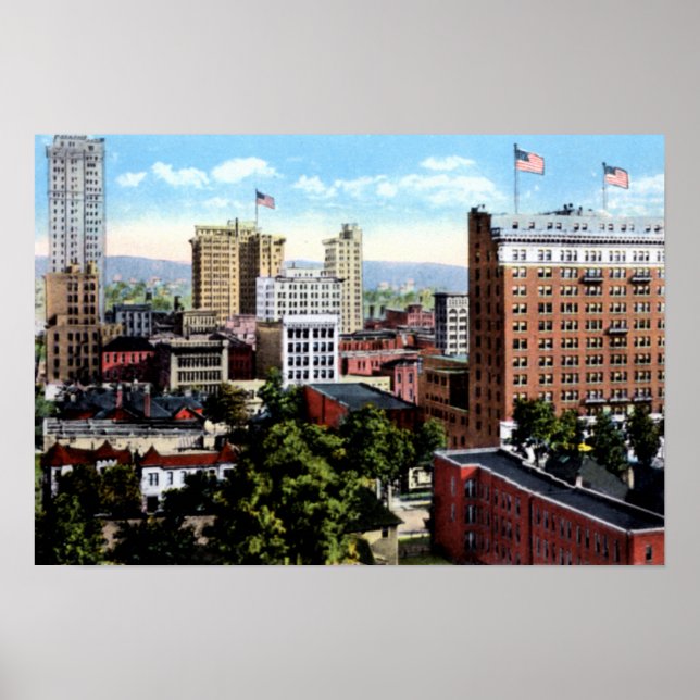 Birmingham Alabama Skyline View Poster (Front)