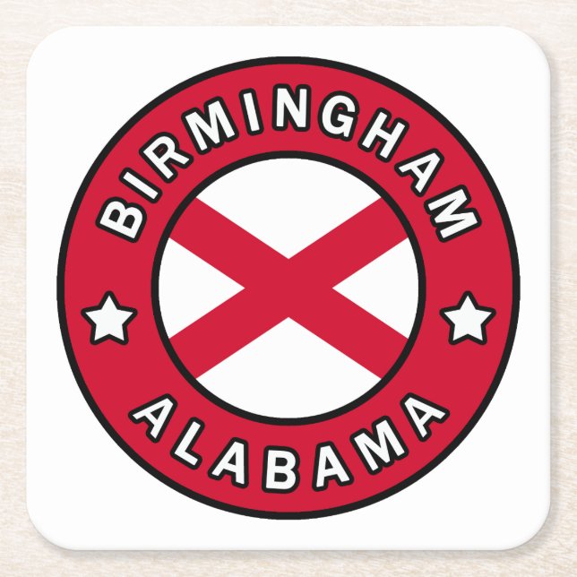 Birmingham Alabama Square Paper Coaster (Front)