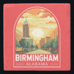 Birmingham Alabama Travel Art Emblem Stone Coaster<br><div class="desc">Birmingham retro vector travel design. Birmingham is a leading industrial center in the South. It's also home to a vibrant cultural scene,  with world-class museums and art galleries,  urban festivals,  and the industrial district of Digbeth.</div>