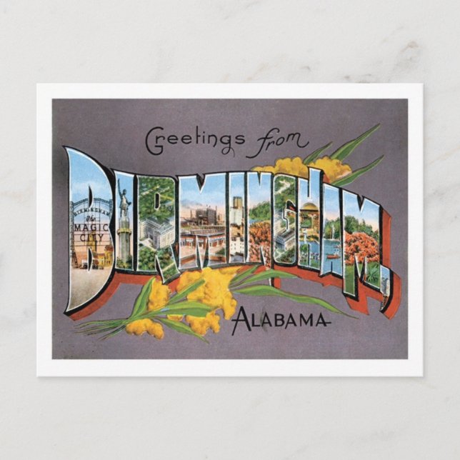 Birmingham Alabama Travel US City Postcard (Front)