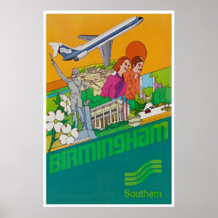 Birmingham Art Alabama Print Southern Airlines