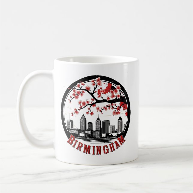 Birmingham City Alabama  Skyline  T-Shirt Coffee Mug (Left)