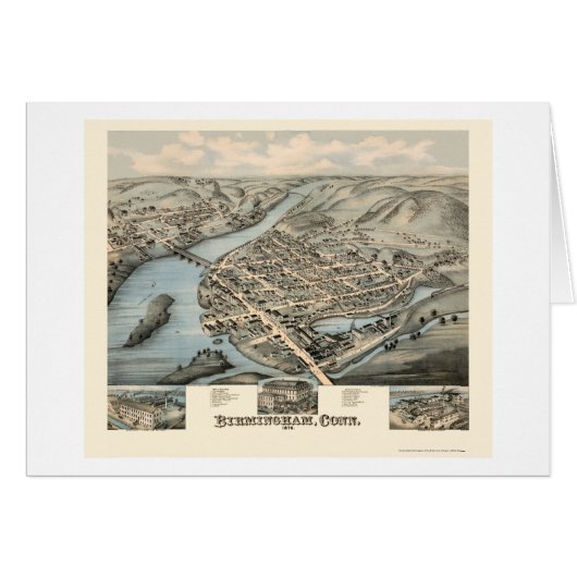 Birmingham, CT Panoramic Map - 1876 Cards (Front Horizontal)