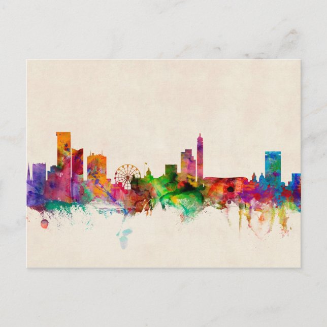 Birmingham England Skyline Cityscape Postcard (Front)