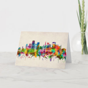 Birmingham England Skyline Holiday Card