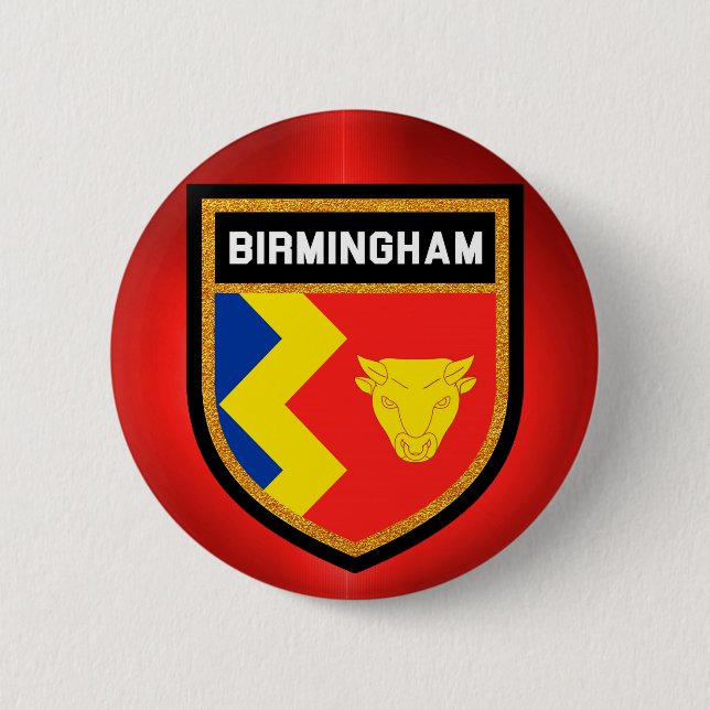 Birmingham Flag Pinback Button (Front)