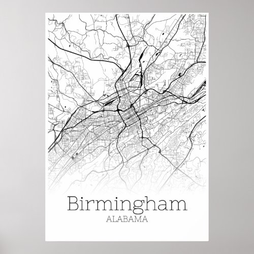 Birmingham Map _ Alabama _ City Map Poster