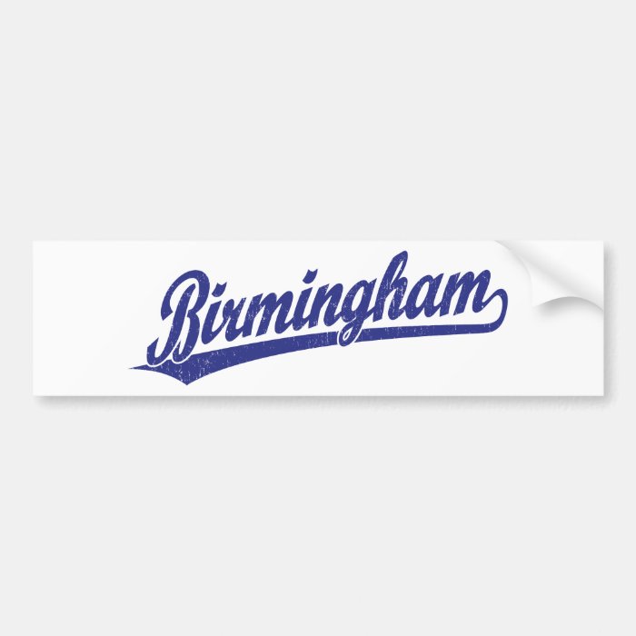 Birmingham script logo in blue bumper sticker
