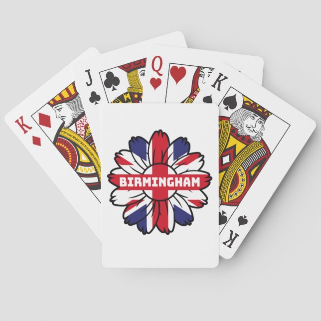Birmingham Union Jack Sunflower  British Pride Poker Cards (Back)