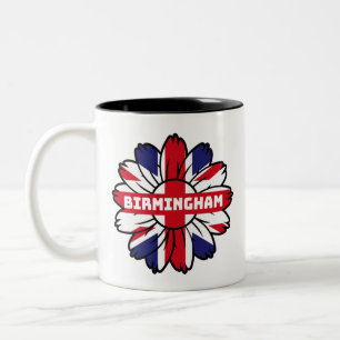 Birmingham Union Jack Sunflower  British Pride Two-Tone Coffee Mug