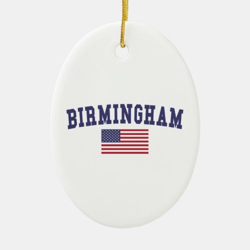 Birmingham US Flag Ceramic Ornament