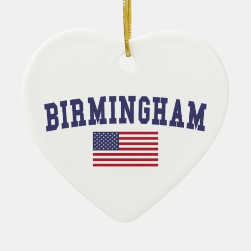 Birmingham US Flag Ceramic Ornament