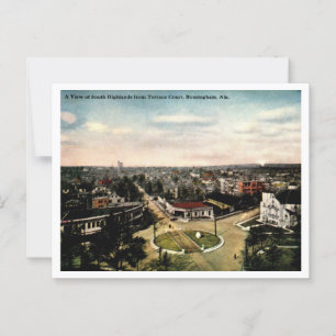 Birminghham AL, South Highlands View Vintage Postcard