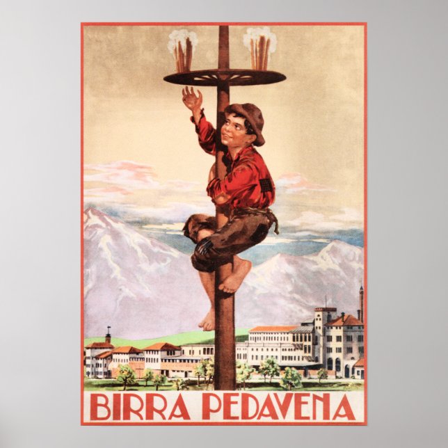 BIRRA PEDAVENA 1920 Vintage Italian Beer Advert Poster (Front)