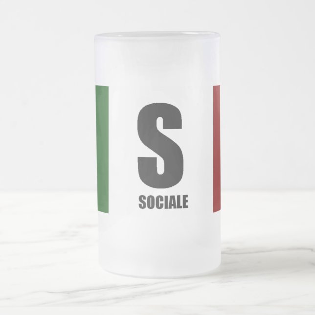 BIRRA SOCIALE FROSTED GLASS BEER MUG (Center)
