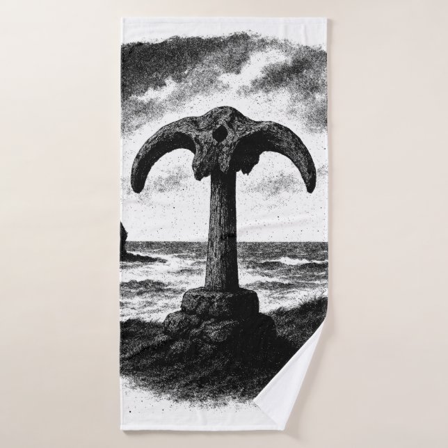 Birsay Whalebone – Orkney Ink Monument Bath Towel (Bath Towel)