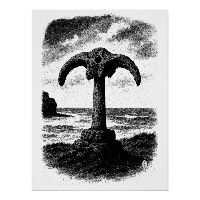 Birsay Whalebone – Orkney Ink Monument Poster (Front)