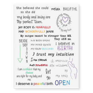 Birth Affirmation Temporary Tattoos