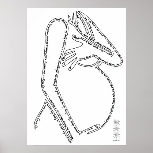 Birth Affirmations Line Art Poster