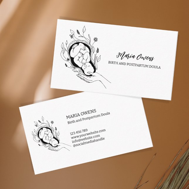Birth and Postpartum Doula Midwife Lactation  Business Card (Creator Uploaded)