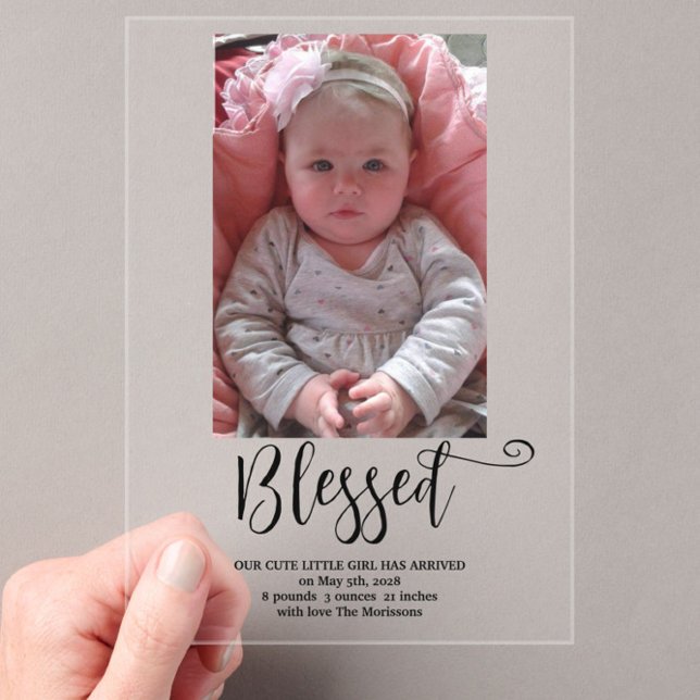 Birth Announcement Acrylic Invitation (Creator Uploaded)